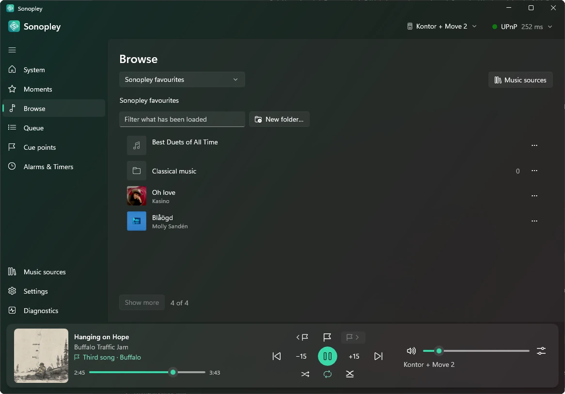 Preferiti di Sonopley in Sonopley per Windows
